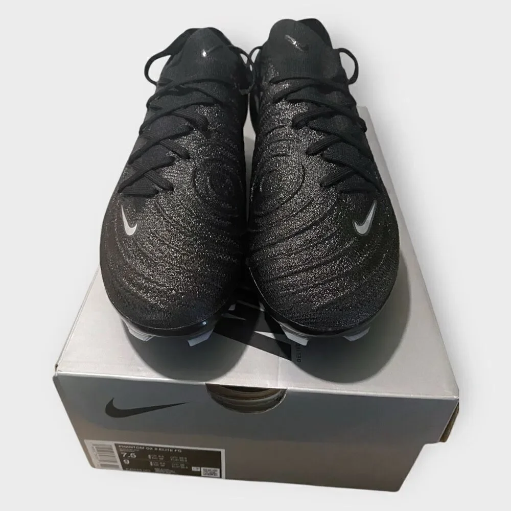 Nike Phantom GX II 2 Elite FG Black Cleats FJ2559-001 Mens size 7.5 / Womens 9